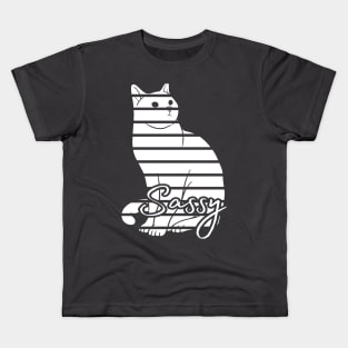 Sassy White Cat Kids T-Shirt